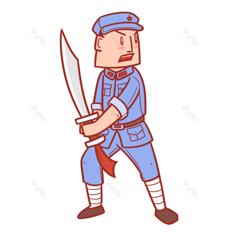 卡通图片,军人元素,抗战胜利PNG,免抠素材